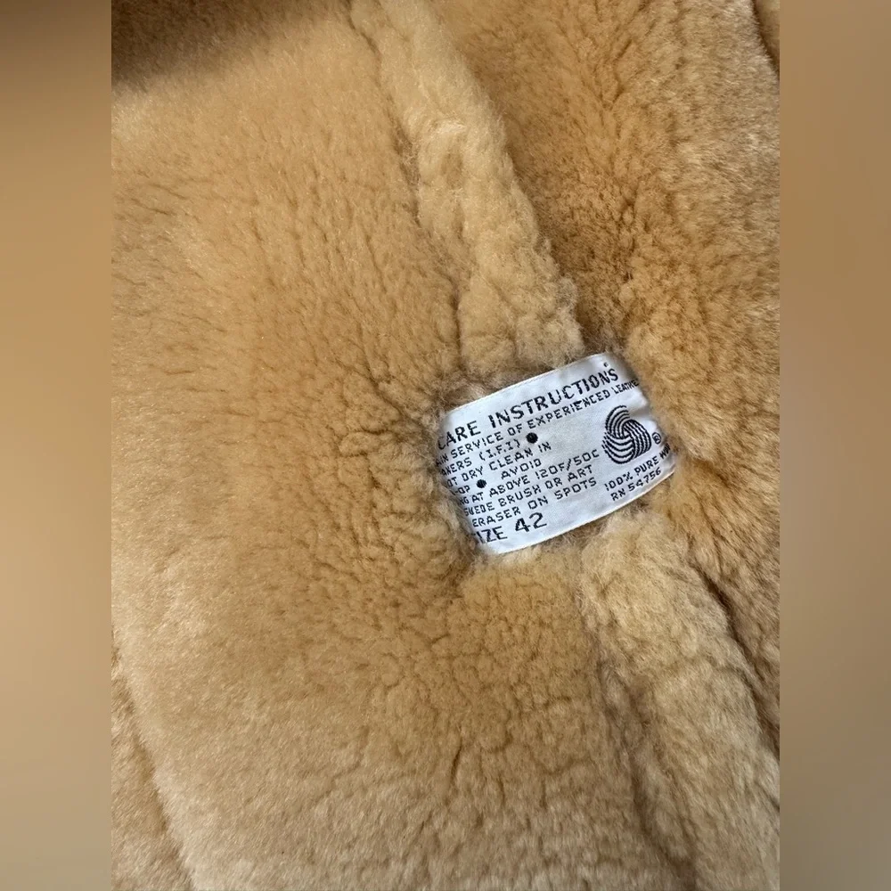 Saks Fifth Avenue brown shearling jacket coat Size 42 - Picture 13 of 17